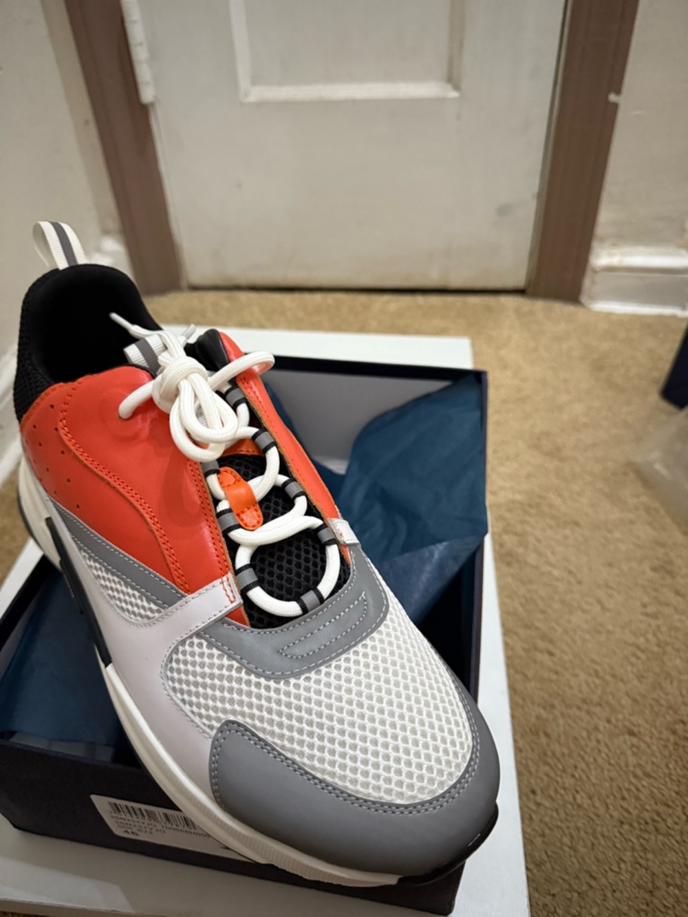 Dior Men’s Chunky Sneaker — Orange, White & Gray - Picture 4 of 9